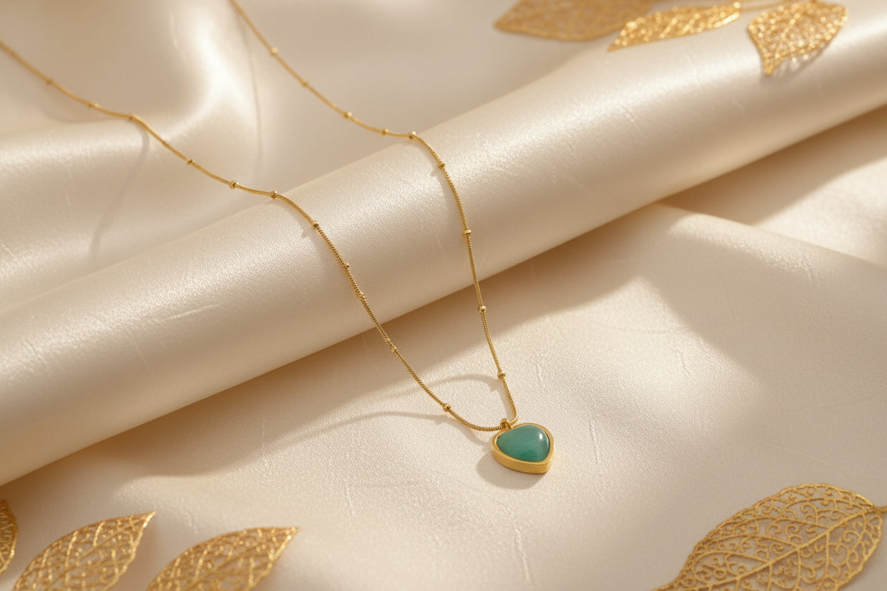 Elegant Heart Charm Gold-Tone Necklace for Women