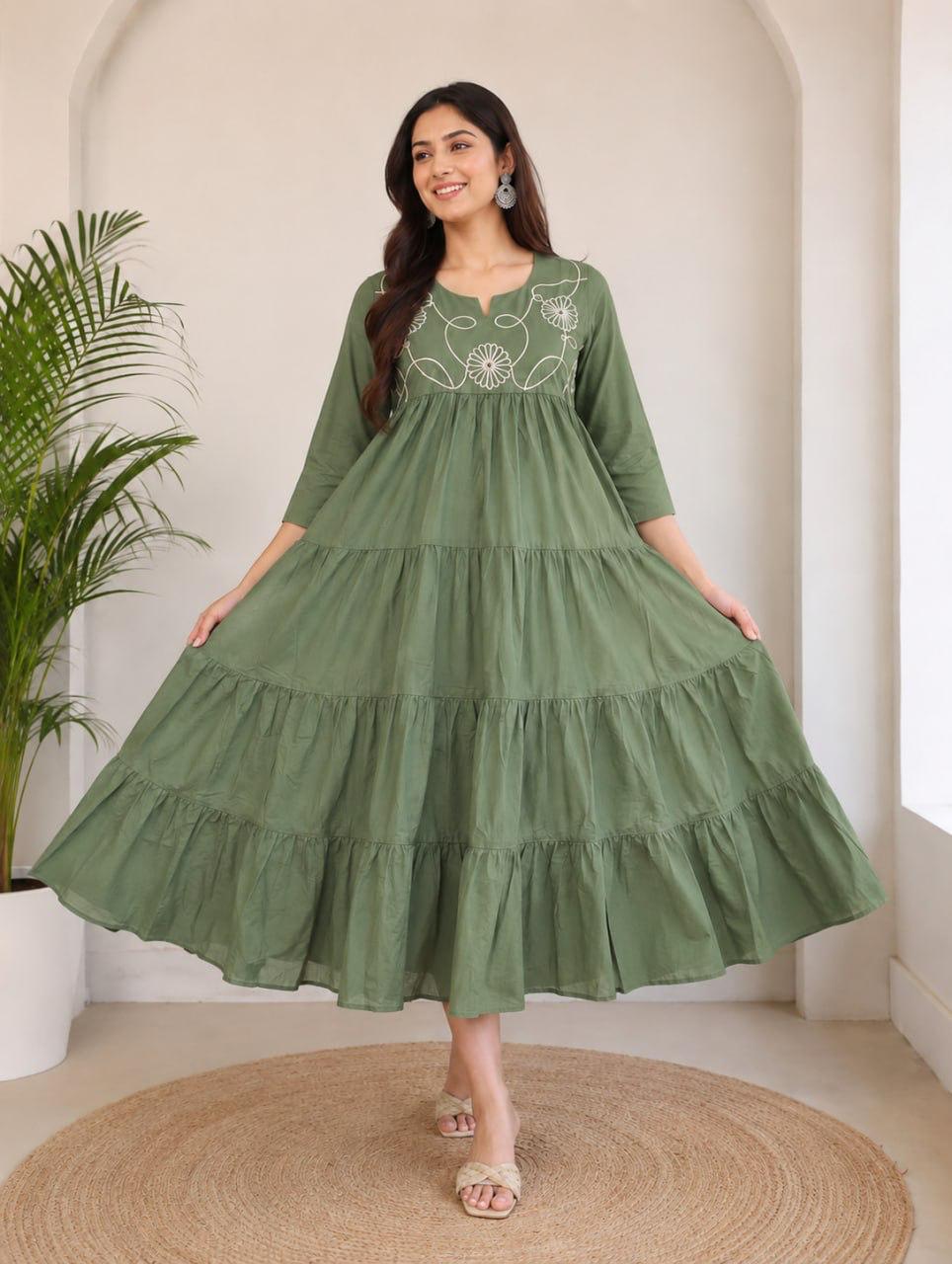 Floral Tiered Anarkali Dress (RangMasti)