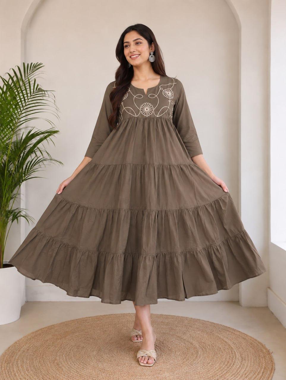 Floral Tiered Anarkali Dress (RangMasti)
