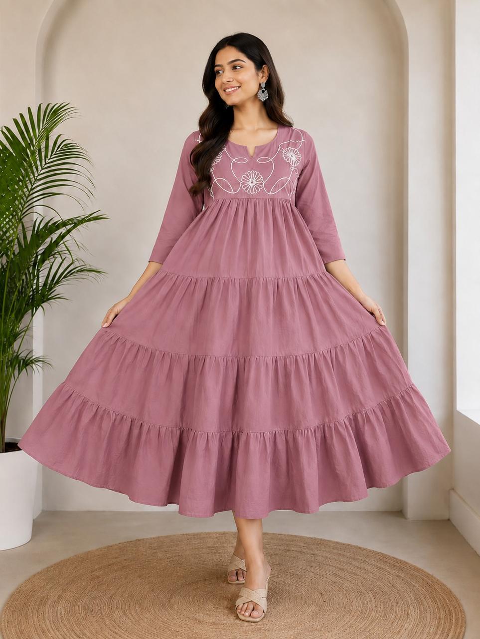 Floral Tiered Anarkali Dress (RangMasti)