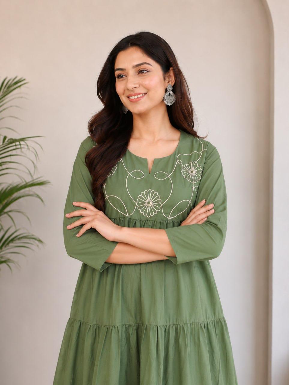 Floral Tiered Anarkali Dress (RangMasti)