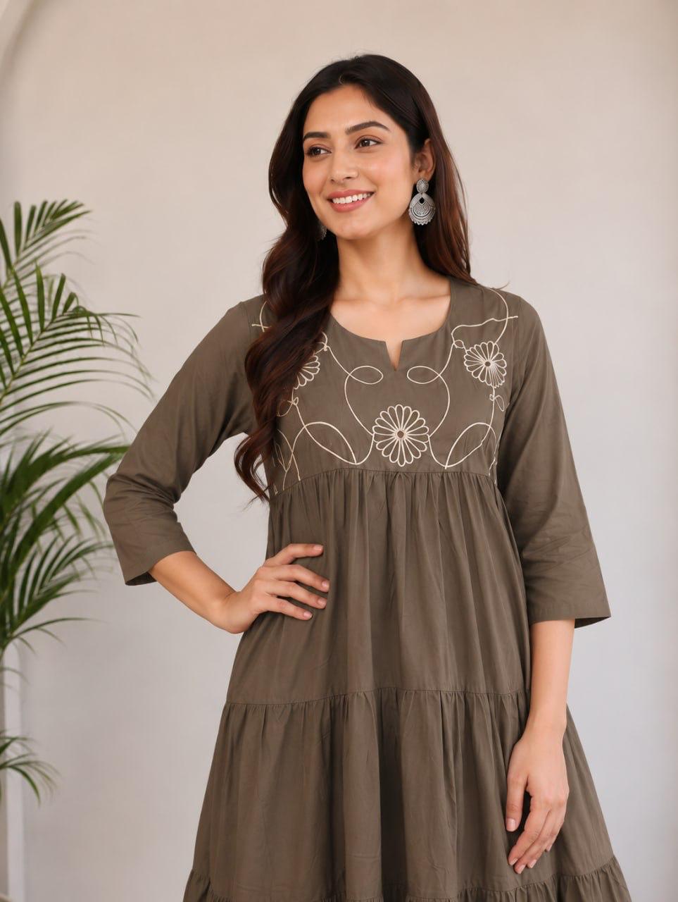 Floral Tiered Anarkali Dress (RangMasti)