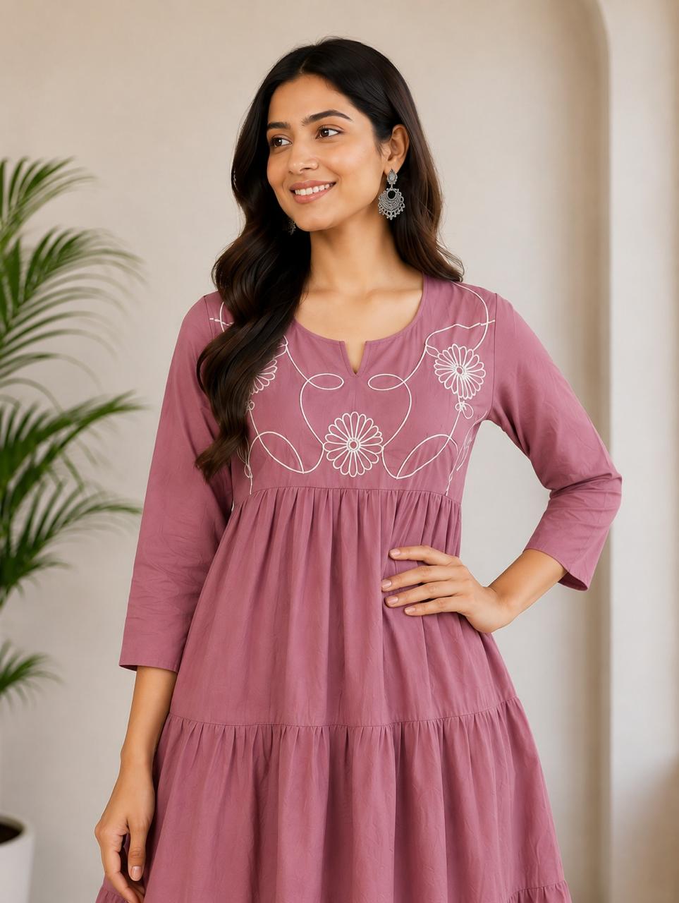 Floral Tiered Anarkali Dress (RangMasti)