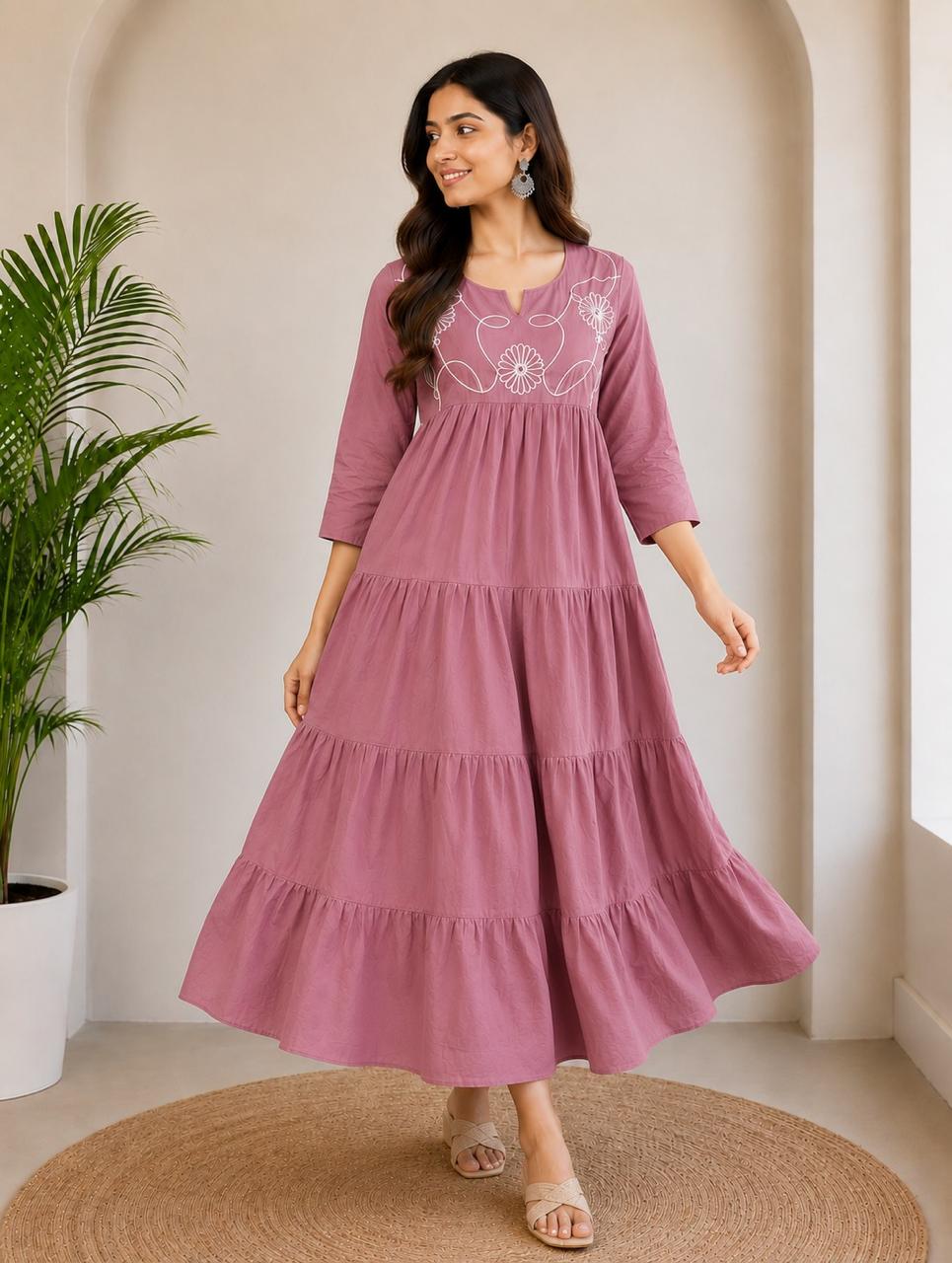 Floral Tiered Anarkali Dress (RangMasti)